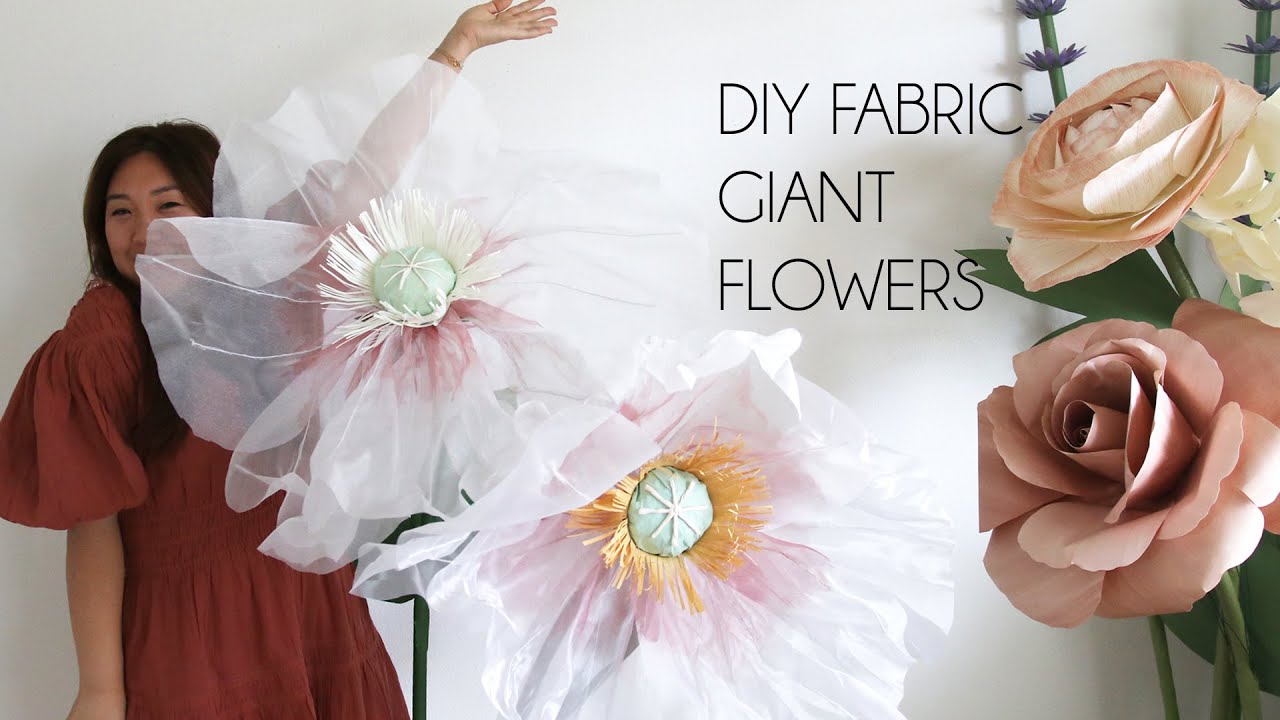 DIY Giant Fabric Flower (How to make organza flowers) 