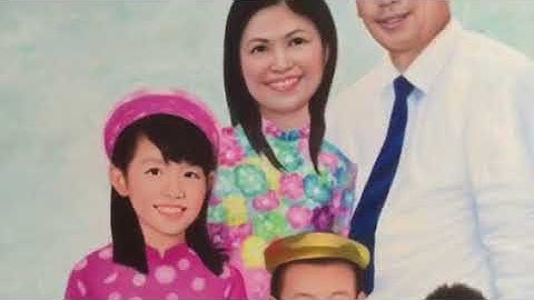 Vẽ tranh chân dung gia đình bằng sơn dầu của trieuart.com