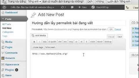 Hướng dẫn lấy permalink bài đang viết trong wordpress