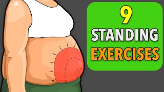 9 ABS STANDING EXERCISES - NO JUMPING - BURN BELLY FAT