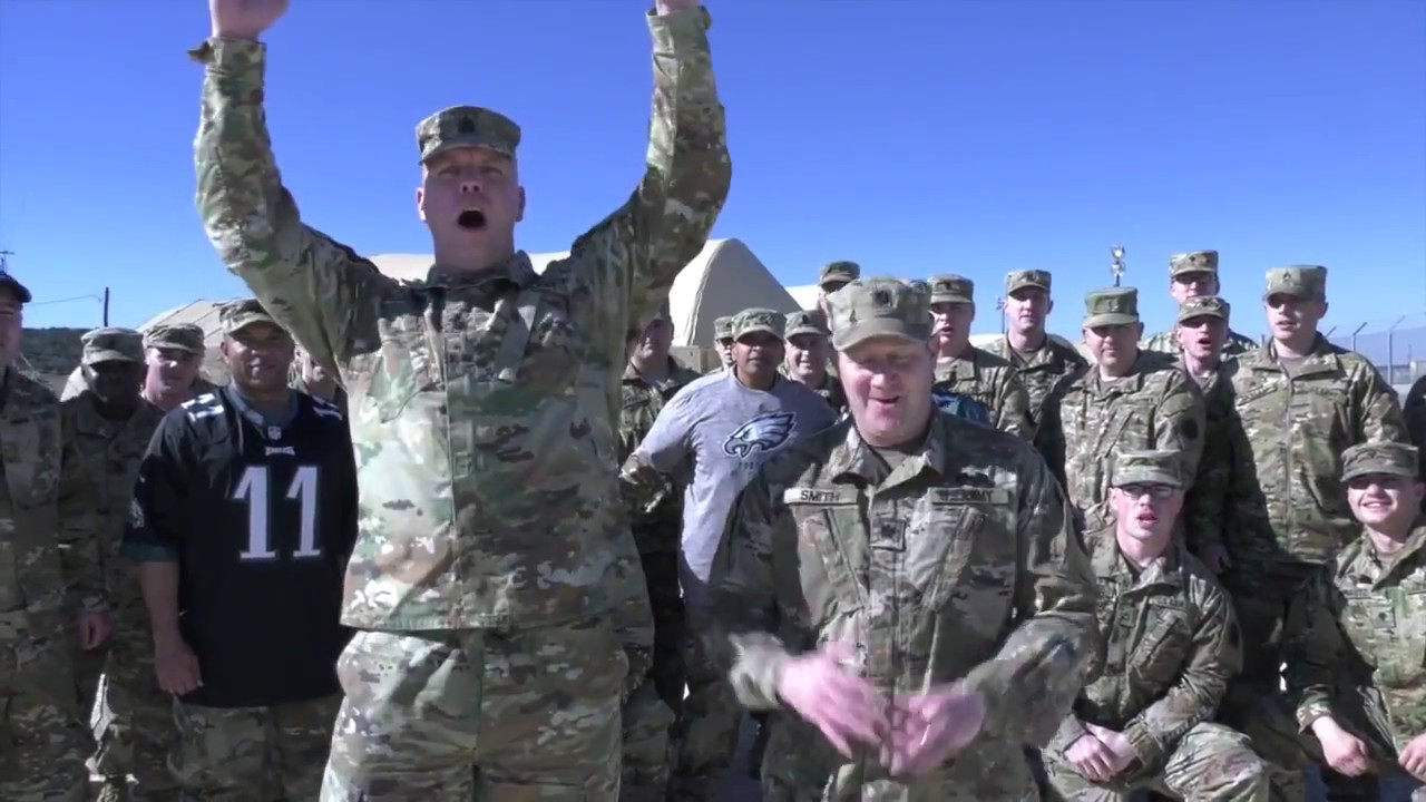 pa army national guard soldiers cheer on eagles youtube pa army national guard