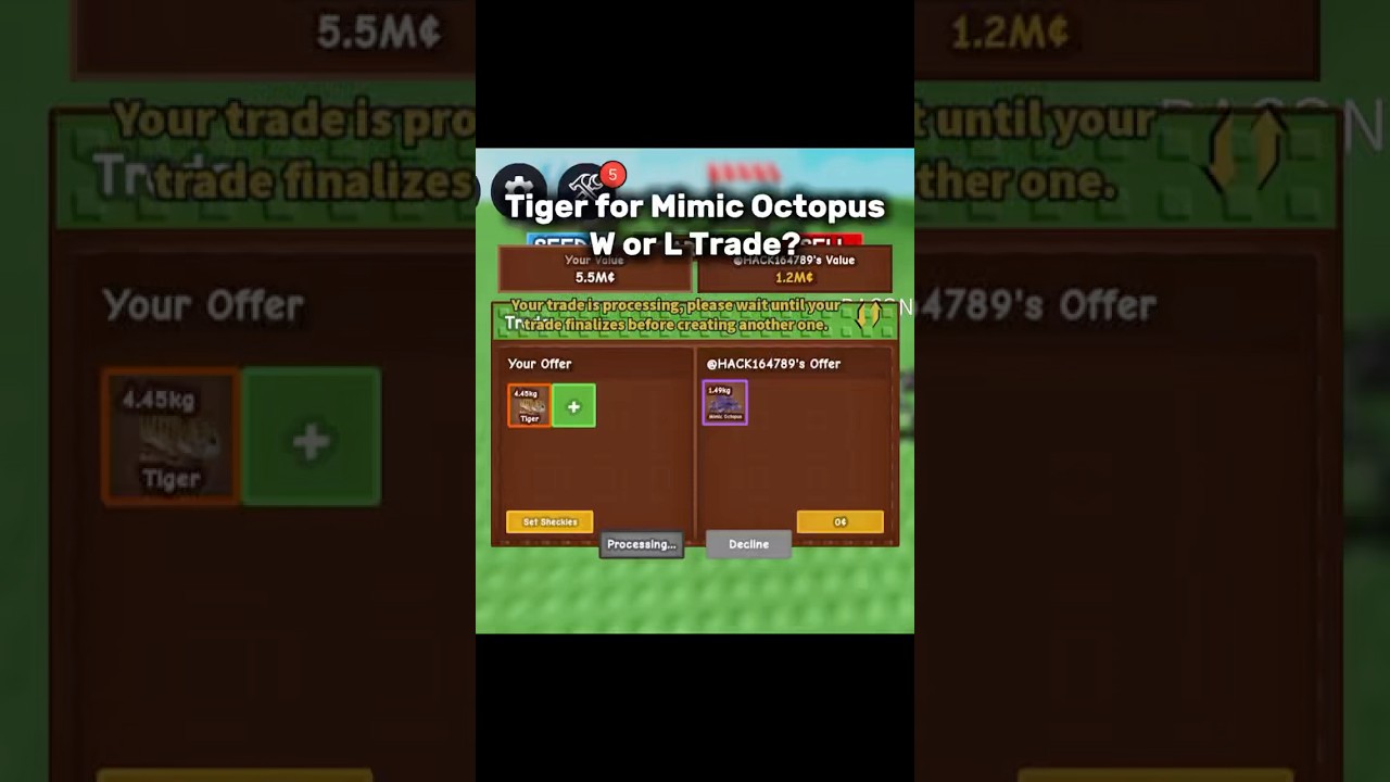 Tiger for Mimic Octopus W or L Trade?In Roblox Grow A Garden    