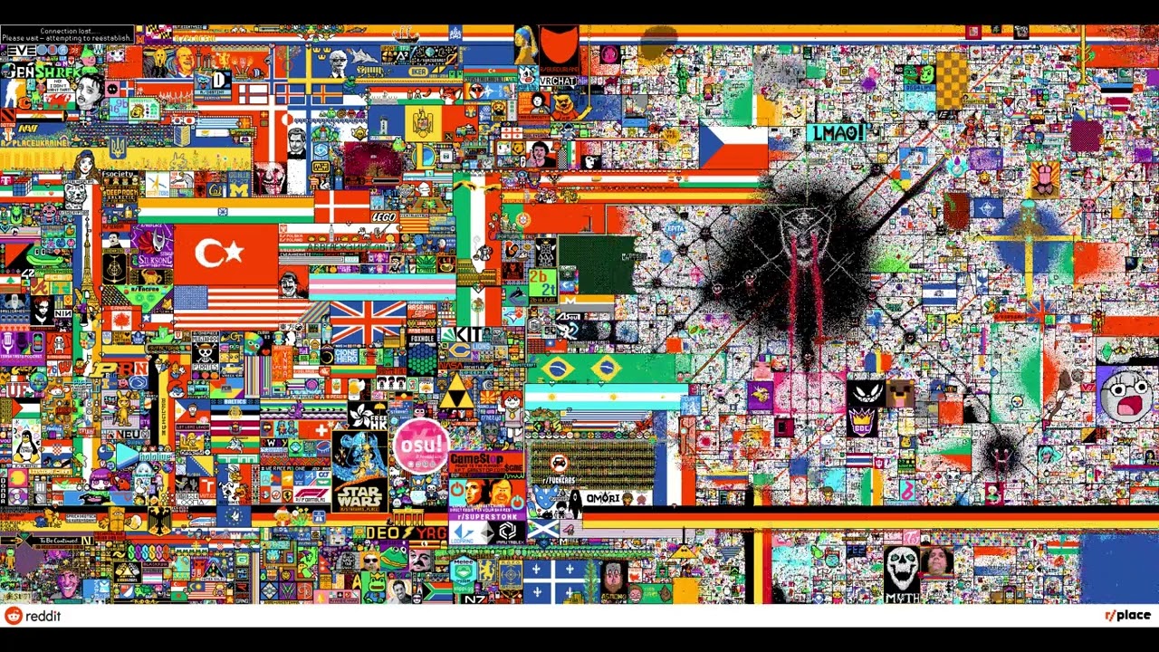 reddit r/place event timelapse