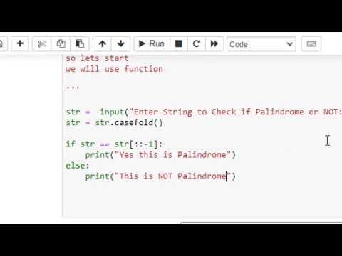 Palindrome 2 in Python using Jupyter Notebook