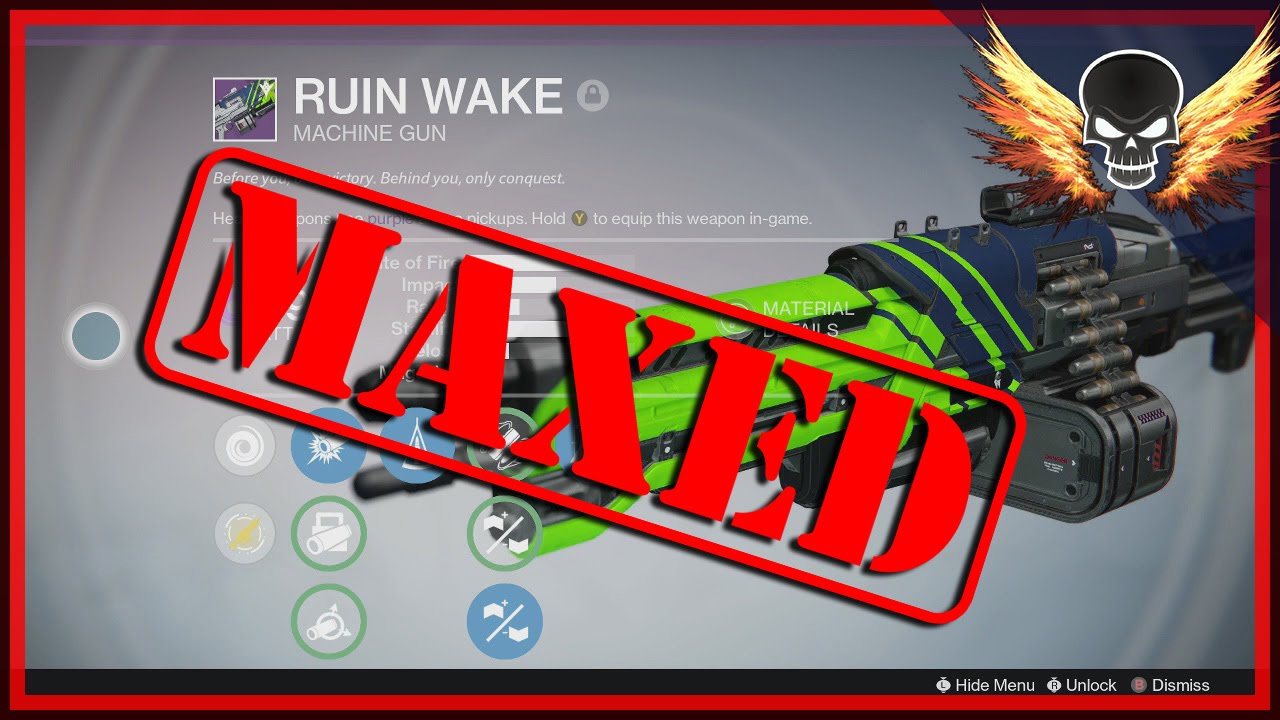 Ruin Wake Maxed! Crucible Heavy Machine Gun || The Taken King