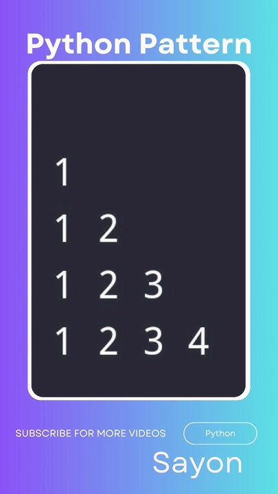 Python pattern codes | pattern program in python | python pattern ...