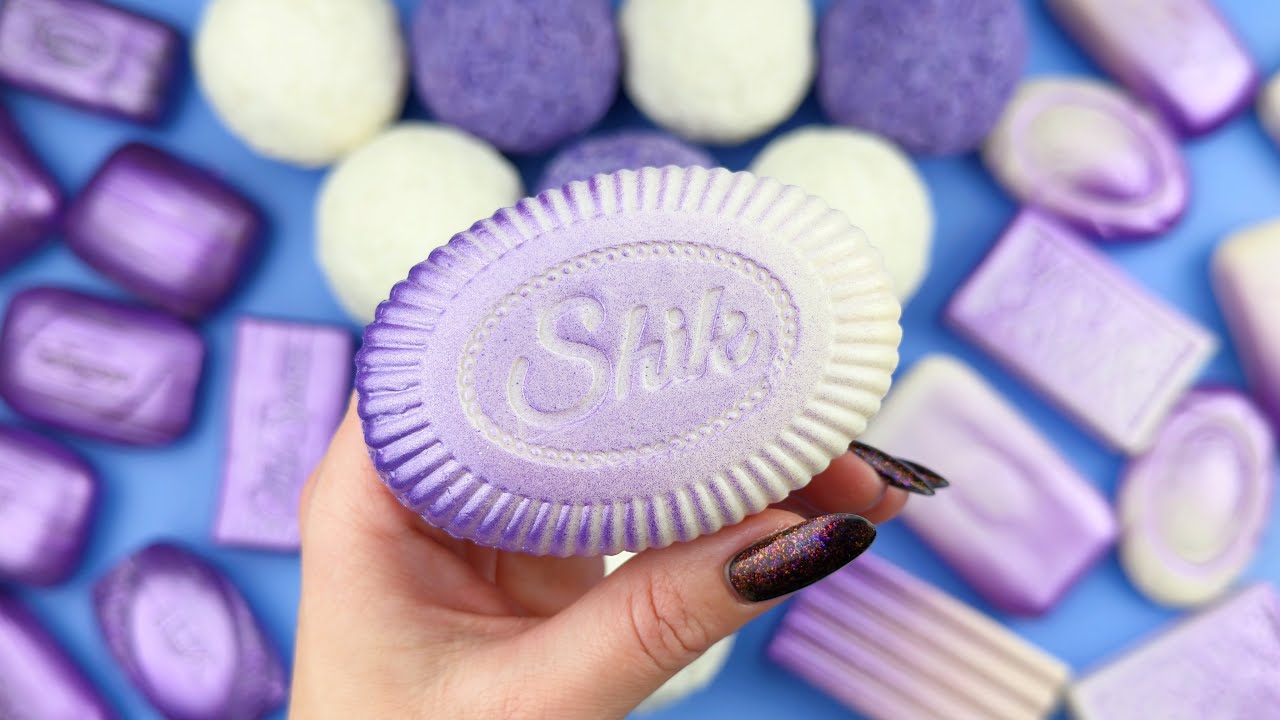 ASMR Soap boxes with starch★Soap balls with glitter★Hand crush soap stripes★