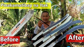 Pinakamatibay na Itak Mula sa Lumang Guide Bar Ng Chainsaw