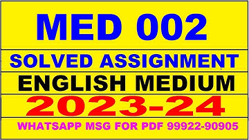 med 2 solved assignment 2023-24 | med 2 solved assignment in english 2024 | med 2 2024