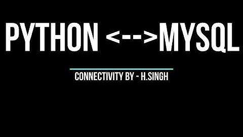 Python MySql Connectivity part 1