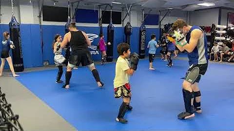 Enzo Roland Ayala sparring with coach Kellen Aug 2...