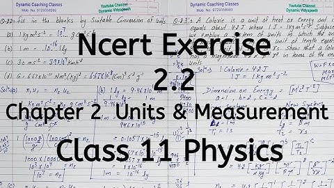 Ncert Exercise 1.2 | Chapter 1 | Units and Measurement | Class 11 Physics