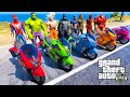 SUPERHEROES ON A MOTORCYCLE WITH SPIDER-MAN - HEXAGONAL CHAIN OBSTACLES