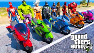 SUPERHEROES ON A MOTORCYCLE WITH SPIDER-MAN - HEXAGONAL CHAIN OBSTACLES