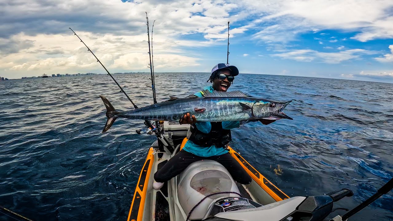 Catching Wahoo 3 Miles off Ft Lauderdale Beach JET SKI Fishing! YouTube