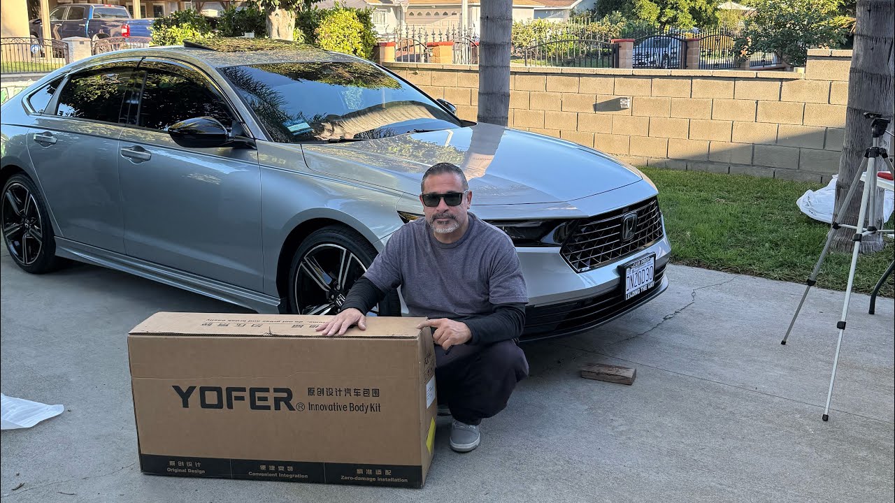 Распаковка нового переднего бампера Yofer Design из 3 частей для Honda Accord 2023-2025 годов вып...
