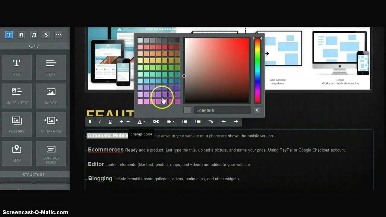Change txt  size and color mobile headstartcms
