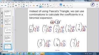 Binomial Theorem with Combinations