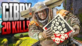 AMAZING Gibraltar 21 KILLS in a ONE GAME Apex Legends Gameplay Season 20