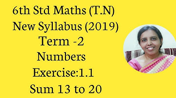 T.N.6TH MATHS  TERM 2  | EXERCISE1.1 SUM 13 to 20 |  NUMBERS |CHAPTER-1 |.
