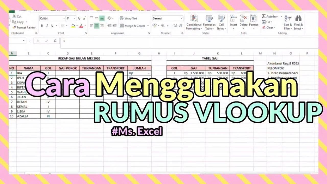 Cara Menggunakan Rumus Vlookup Ms Excel Youtube