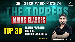 Top 30 Static GK, Banking & Financial Awareness Questions #2 | SBI Clerk Mains 2024