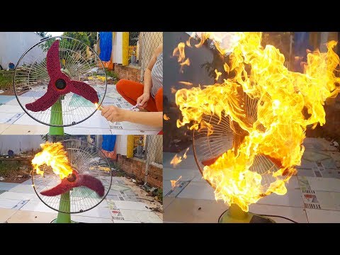 Trò chơi quạt điện và 10000 que Diêm | matchstick fan fire art