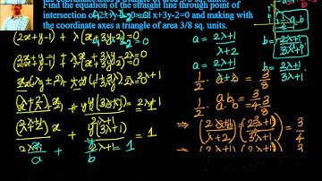 Coordinate Geometry: :Lines passing through point of intersection of 2 lines and making a triangle