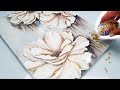 Must see texture easy technique you can try  diy flower art  gold leaf  ab creative tutorial