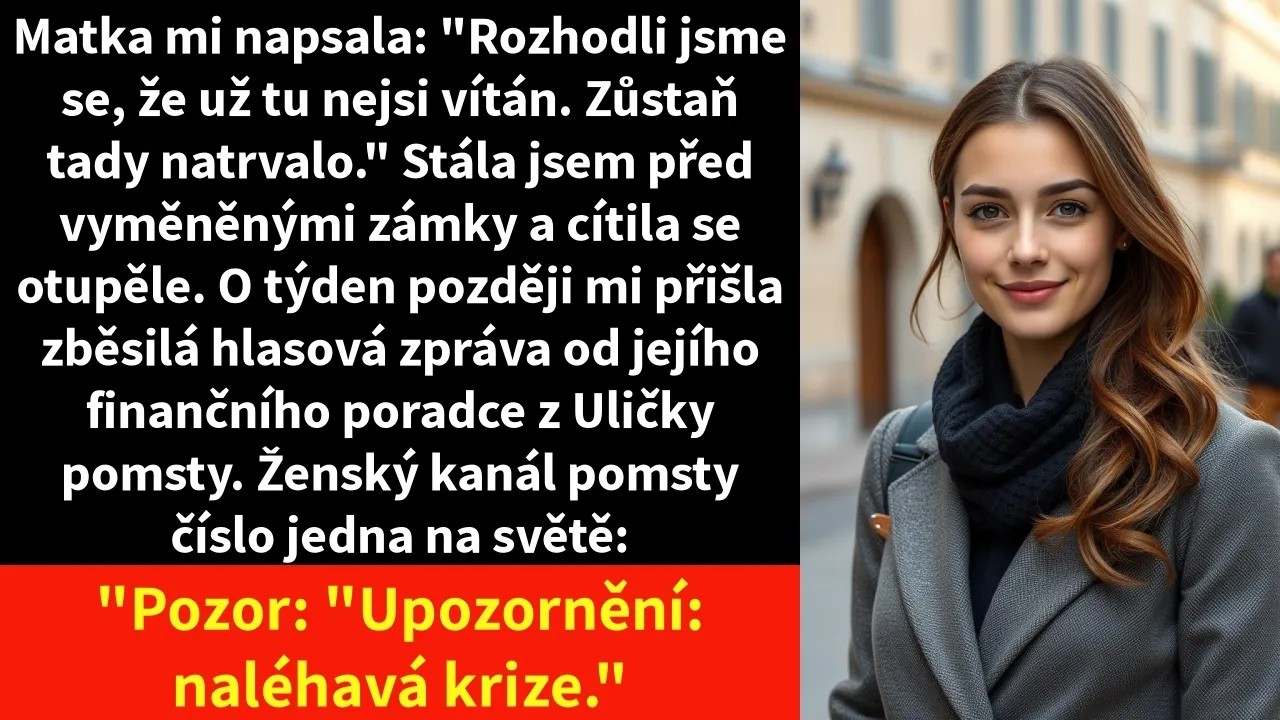 Telefon mi málem vypadl z ruky, když jsem uslyšela matčin hlas: „Neopovažuj se sem lézt a něco od nás čekat. Už tu nejsi vítaná.“ Bylo to na parkovišti před mým bytovým komplexem, foukal studený...