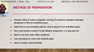 VOCATIONAL MEDICAL LAB  TECHNICIAN  1ST  YEAR  P1 - U14- 03  DIAGNOSTIC TESTS
