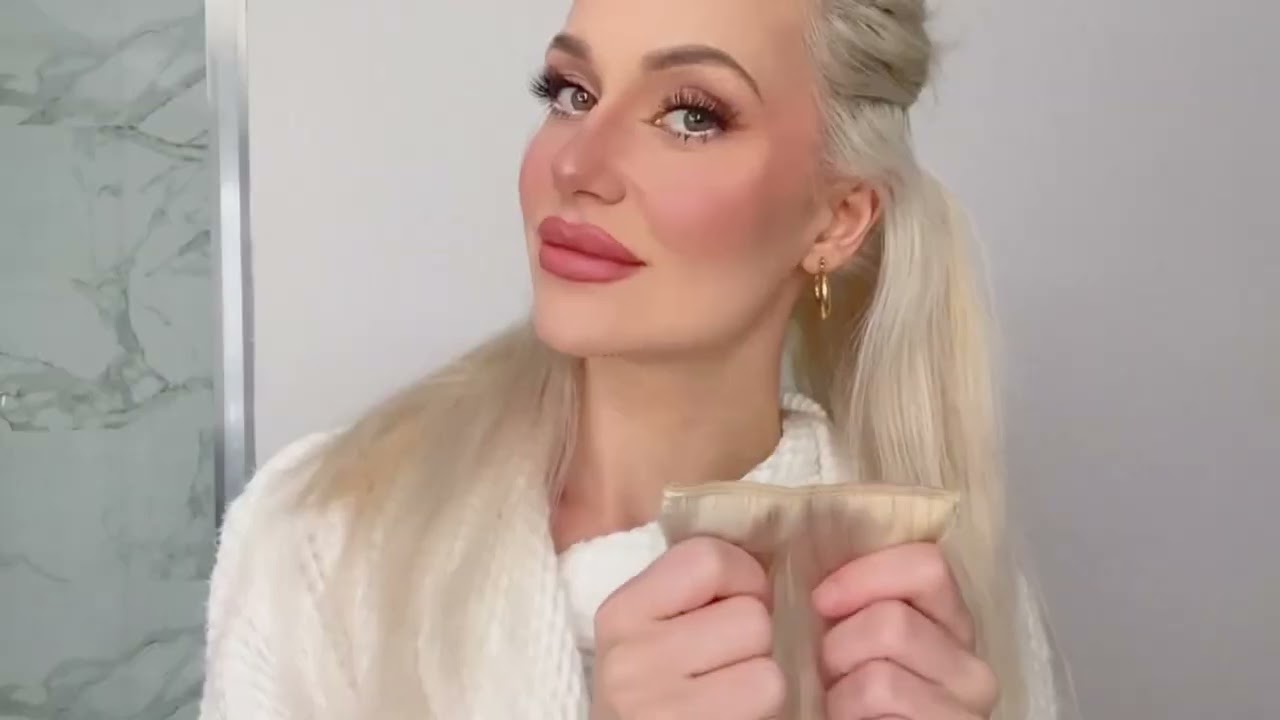 Sunny Hair Extensions Clip in hair # Blonde Video example 3