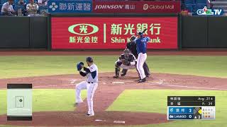 09/24 富邦 vs Lamigo 二局上,安打加上對手失誤,富邦再打回兩分