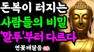 돈복이 터지는 사람은 '말투'부터 다릅니다. 가난을 부르는 최악의 말버릇 3가지 | 부처님 말씀 | 석가모니 | 불교명언 | 불교오디오북