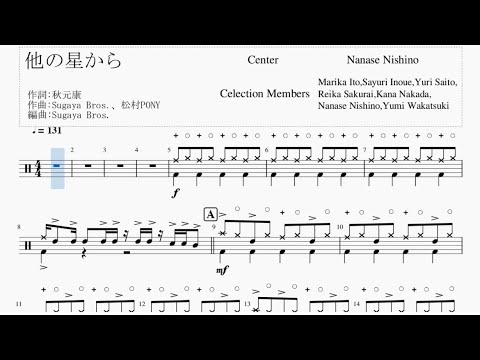 他の星から ドラム 楽譜