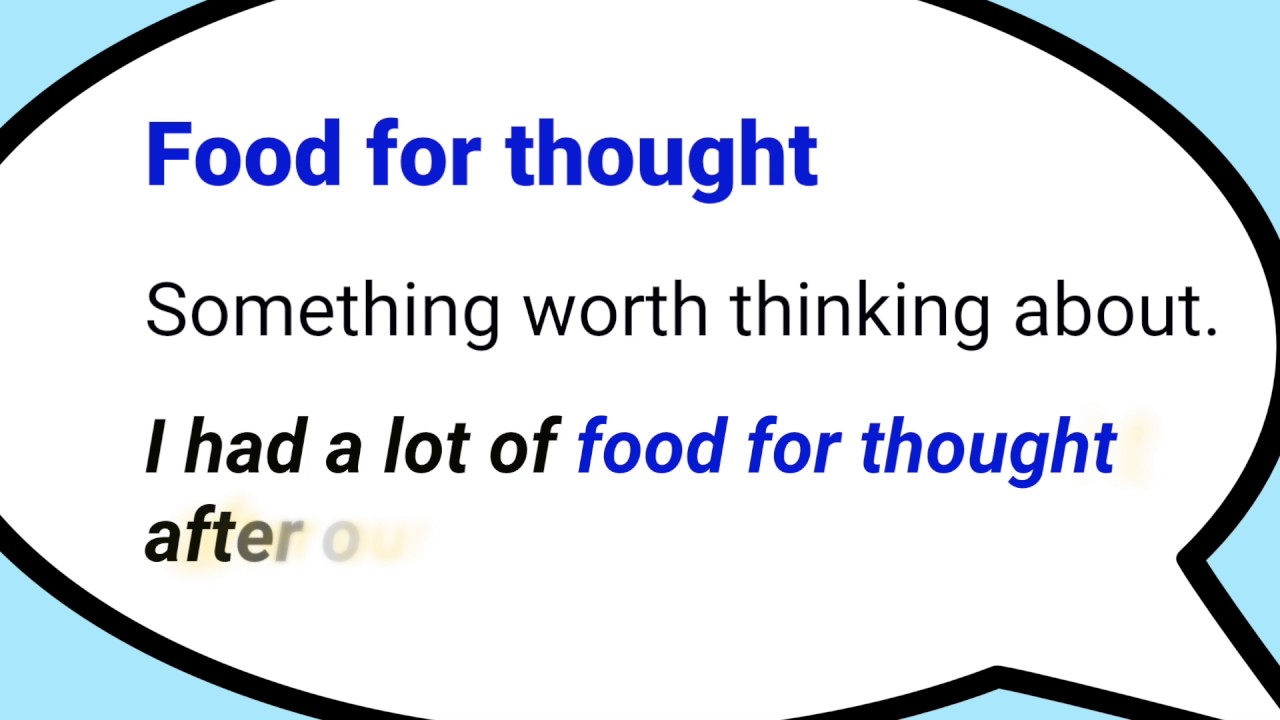 Food For Thought - Youtube