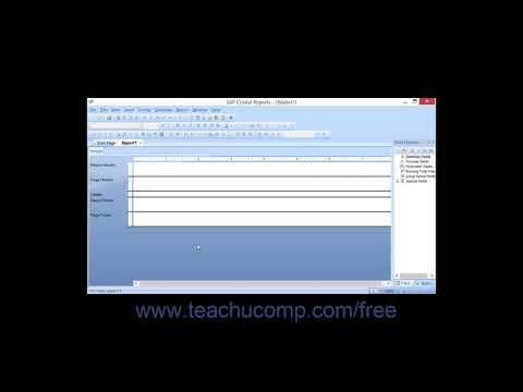 Crystal Reports 2013 Tutorial The Menu Bar Business Objects Training
