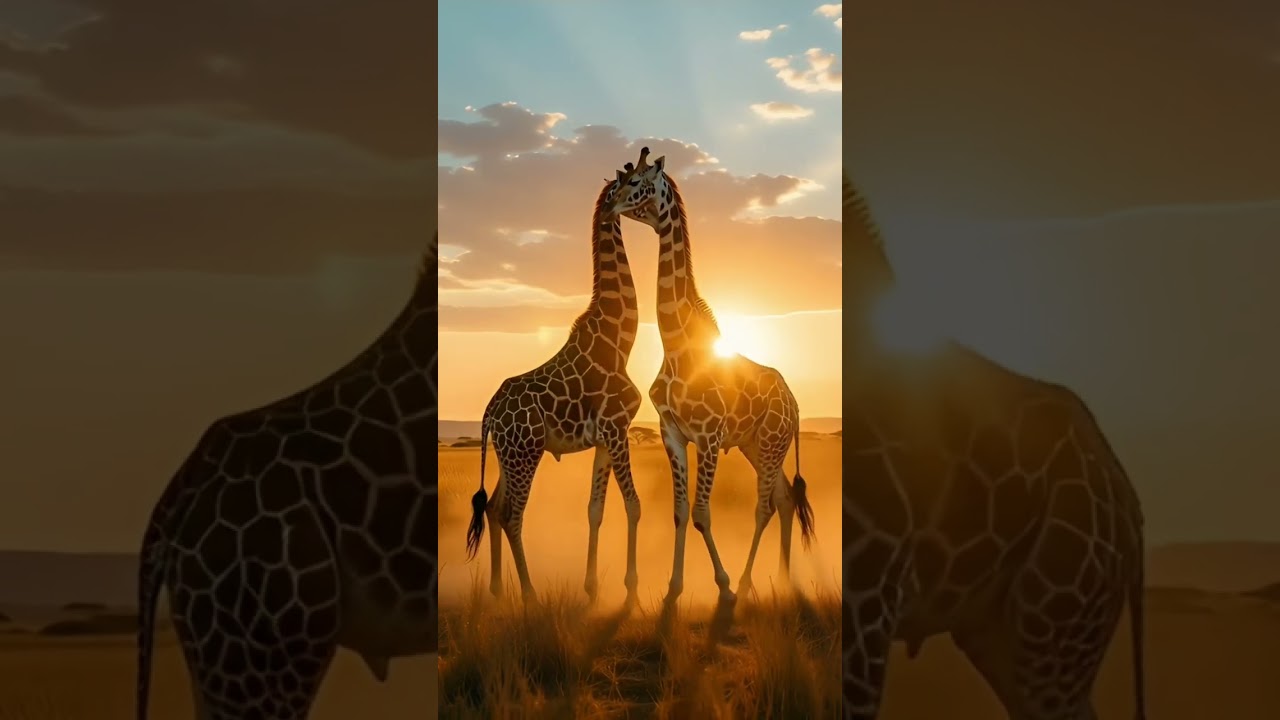 Giraffe Love: The Sweetest Neck Hug! ❤️🦒