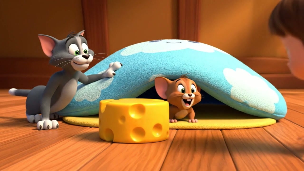 Том и Джерри гонялись за катящимся сыром | Детские песенки и стишки для малышей