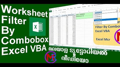 How To Worksheet filter By Combobox excel VBA  എക്സൽ മലയാളം വീഡിയോ