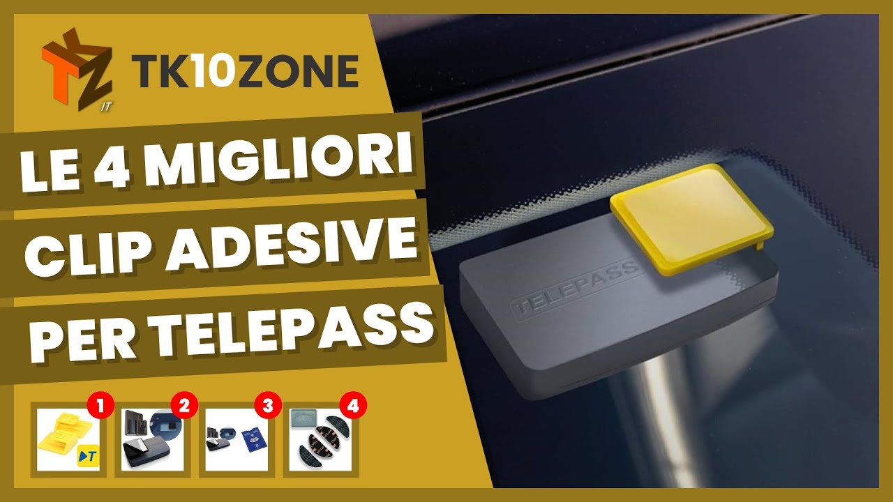 WCS-SHOP® Clip Adesiva Supporto Nuovo Modello Telepass Slim 2 pezzi - Nero  - : : Auto e Moto