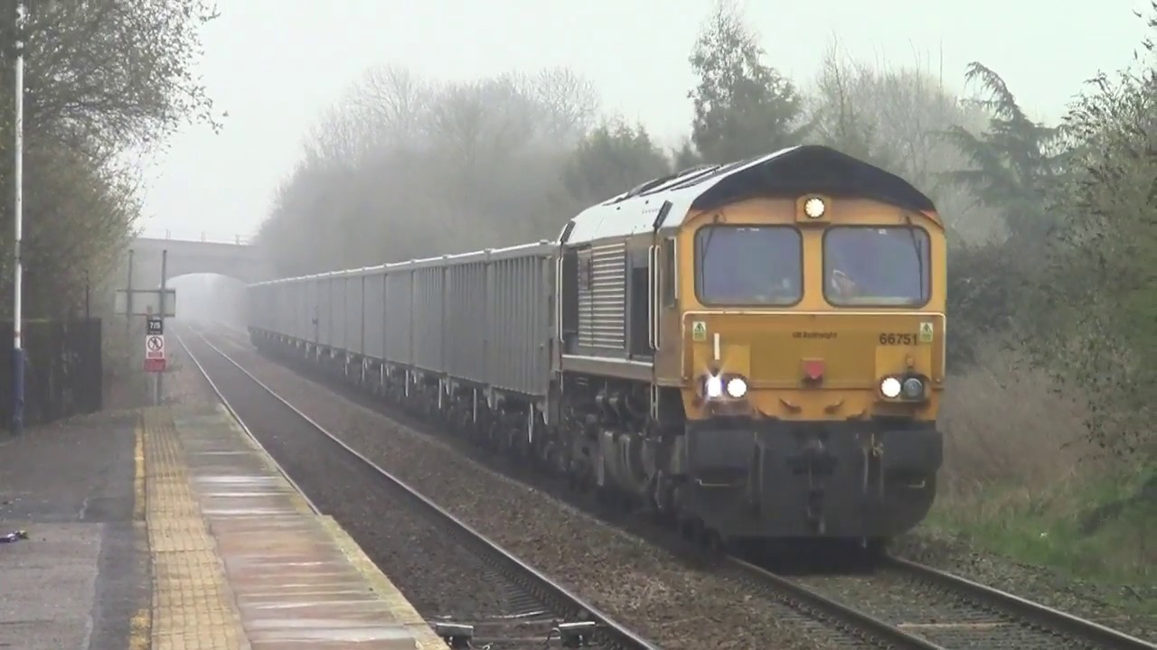 GBRf 66751 through Bottesford on Stone train plus locals 10th April