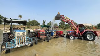 Washing My Tractors in Pond With Fun Mahindra Arjun NOVO 605 and Swaraj 735 Mahindra 575 EICHER 242