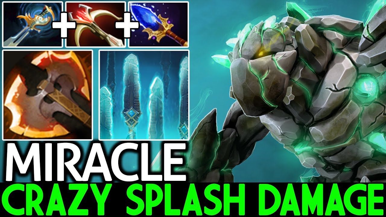 MIRACLE [Tiny] Crazy Splash Damage Battle Fury Build Hard Game 7.22 Dota 2