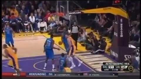 LA Lakers Josh Mcroberts amazing reverse slam dunk