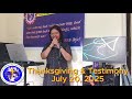 Testimony & Thanksgiving July 20 2025