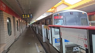 Taipei Metro Train 112 (C301 series, sets 017+018) bound for Tamsui, and Train 109 (C301 series, ...