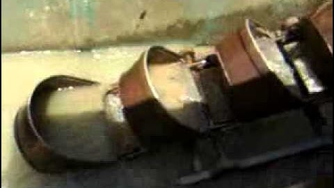 Bucket chain dredger on working