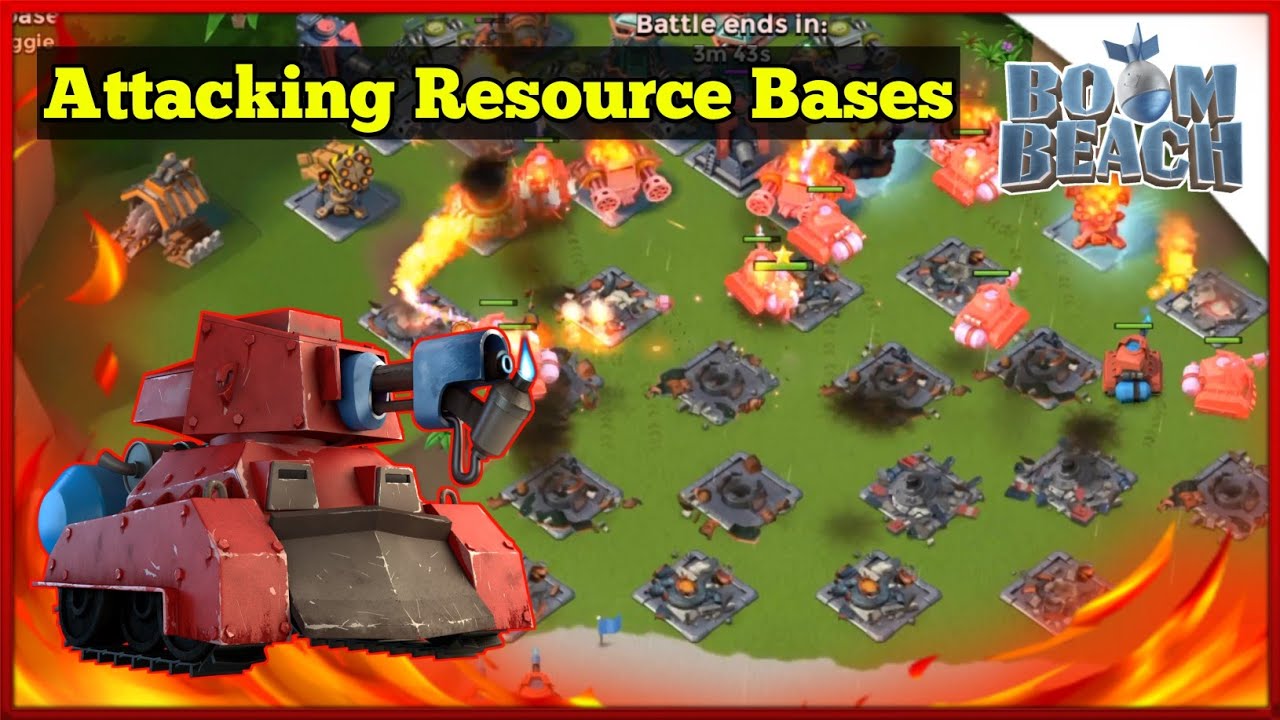 Attacking Resource Bases with over 100,000+ Health Scorchers #3 | Boom Beach