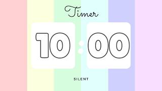 Famous 🌈 10 Minutes Silent Timer with Cute Ending Alarm | Pastel Rainbow Timer Profile